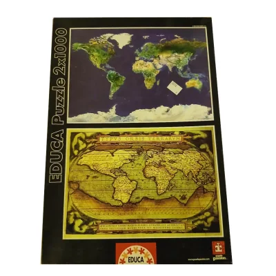 Lot de 2 puzzle 1000 pièces carte du monde