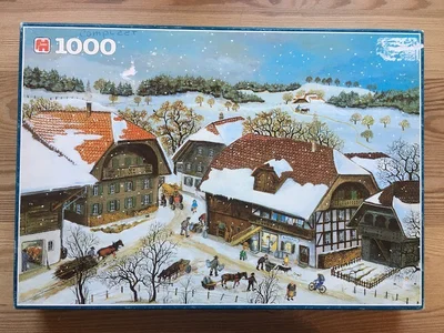 Village scene in winter