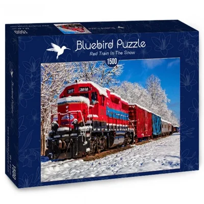 Red Train In The Snow