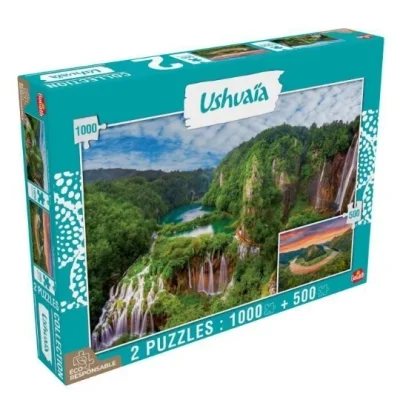 Lot de 2 puzzles de Croatie - Les chutes de Plitvice et Lac Skadar