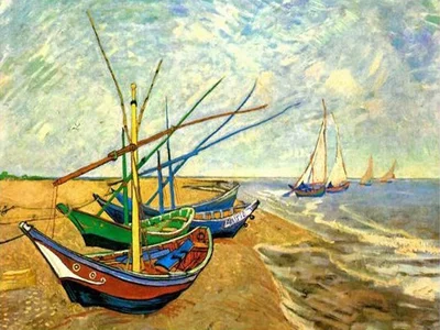Fishing Boats on the Beach at Saintes-Maries
