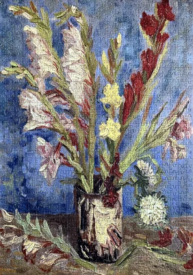 Vase with Gladioli and Chinese Asters