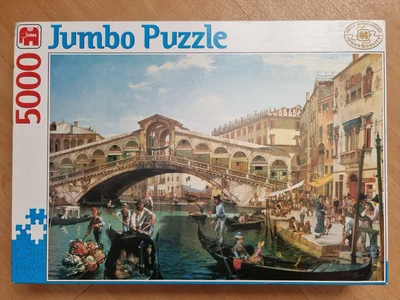 A Busy Day Near the Rialto Bridge, Venice