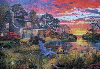 Evening Cabin