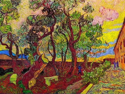 The Garden of the Asylum in Saint-Remy, Orchard in Bloom 1888