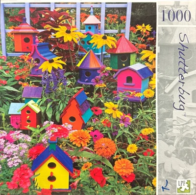Colorful Palette: Birdhouse & Flowers