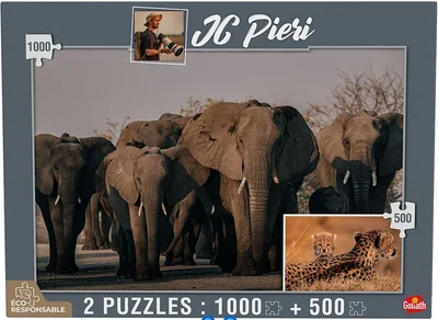 Lot 2 puzzles - Eléphants et guépards