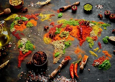 World Map in Spices