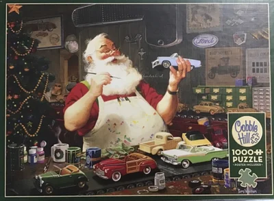 Santa Painting Cars