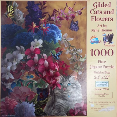 Gilded Cats and Flowers