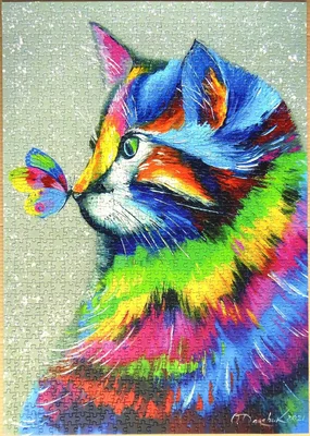 Bright Cat and Butterfly