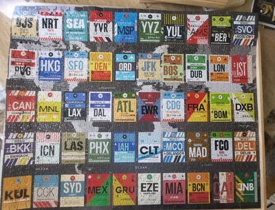 World's Airport Travel Tags