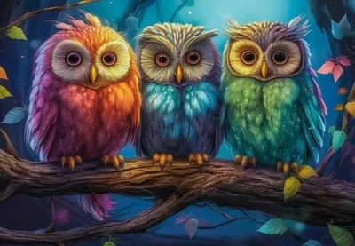 Three little owls