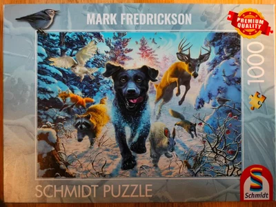 Amazing dogs - A black Labrador in the snow