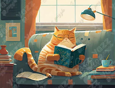 Cat & Books
