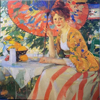 Red-Headed Girl with Parasol