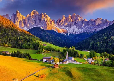 Church in Dolomites Mountains, Italy