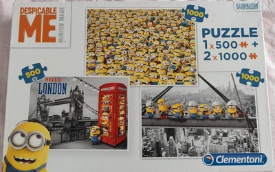 Boîte de 3 puzzles minions