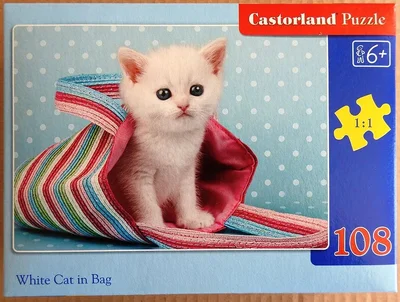 White Cat in Bag