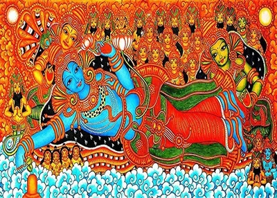 Kerala Mural Vishnu Avatar
