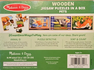 Wooden Jigsaw Puzzles in a Box Pets