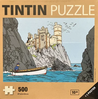 Tintin on a Boat Approaching Black Island
