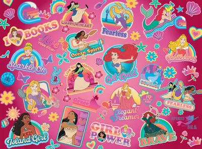 Disney Princess Sticker Collage Interlocking