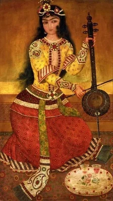 A court musician playing the kemanche