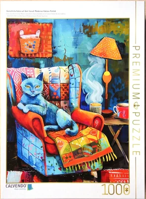 Cozy Cat on the Armchair. Modern Cat Portrait