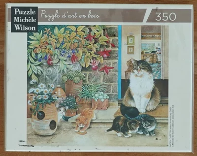 Agneatha and her kittens on the doorstep