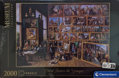 Archduke Leopold Wilhelm, with the self-portrait of Tenier, among his works of art in the Archduke Gallery in Brussels. First version (1651)