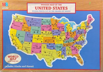 Wooden Map of the United States
