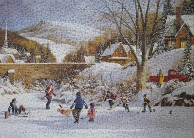 Hockey on Frozen Lake