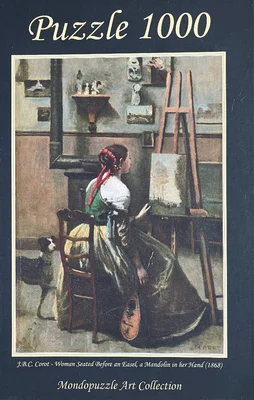Woman Seated Before an Easel, a Mandolin in Her Hand (1868)