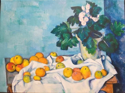 Still Life with Apples and a Pot of Primroses