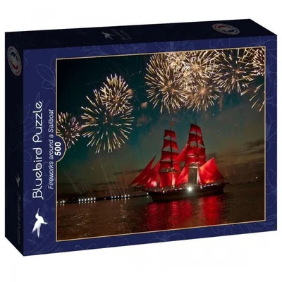 Fireworks Around a Sailboat