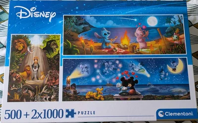Boite de 3 puzzles - Le Roi Lion - Mickey and Minnie - Stitch