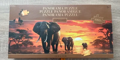 Puzzle panoramique Éléphants