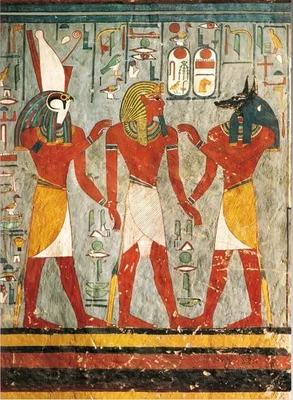 Ramses I Praying with Anubis and Horus