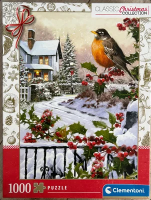 Robin and holly bushes