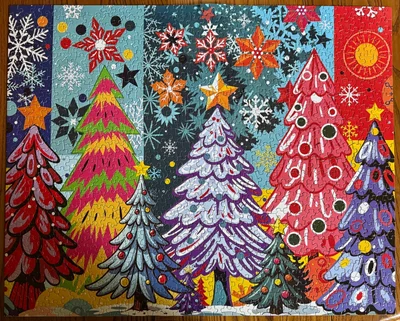 Colorful Christmas Forest