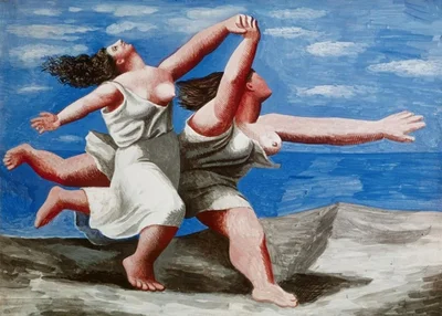 Two Women Running on the Beach, The Race
