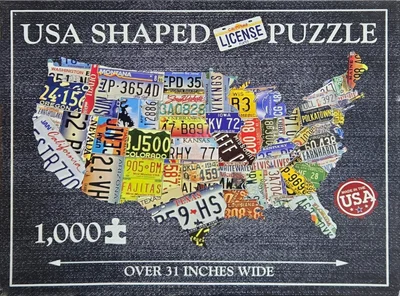 USA Shaped License Plate Puzzle