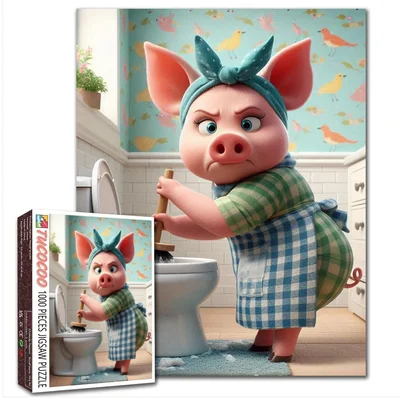 Piglet aux bêtises dans la salle de bain