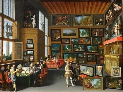 Cognoscenti in a Room Hung with Pictures