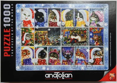 Christmas Cat Stamp Collection