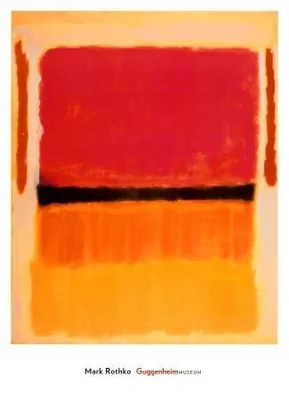 Violet, Black, Orange, Yellow on White and Red, 1949